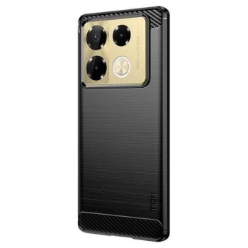 MOFI szilikon telefonvédő (ütésállóság, légpárnás sarok, szálcsiszolt, karbon minta) FEKETE Infinix Note 40 Pro 4G (X6850) kép