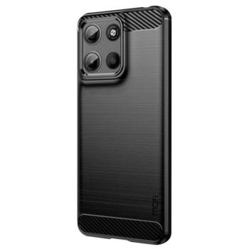 MOFI szilikon telefonvédő (ütésállóság, légpárnás sarok, szálcsiszolt, karbon minta) FEKETE Motorola Moto G15 kép