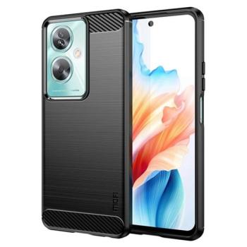 MOFI szilikon telefonvédő (ütésállóság, légpárnás sarok, szálcsiszolt, karbon minta) FEKETE Oppo A79 5G kép