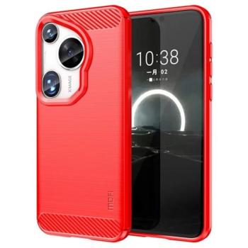 MOFI szilikon telefonvédő (ütésállóság, légpárnás sarok, szálcsiszolt, karbon minta) PIROS Huawei Pura 70 Ultra kép