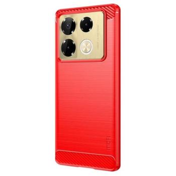 MOFI szilikon telefonvédő (ütésállóság, légpárnás sarok, szálcsiszolt, karbon minta) PIROS Infinix Note 40 Pro 4G (X6850) kép