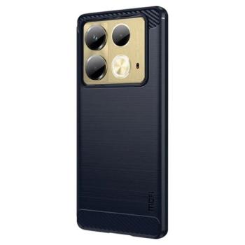 MOFI szilikon telefonvédő (ütésállóság, légpárnás sarok, szálcsiszolt, karbon minta) SÖTÉTKÉK Infinix Note 40 (X6853) kép