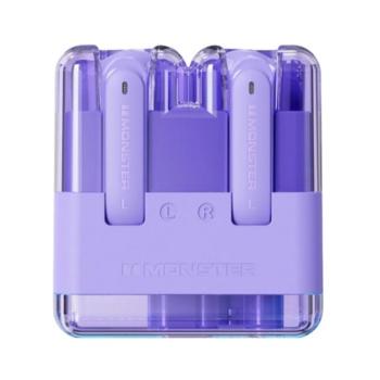 MONSTER XKT12 bluetooth fülhallgató SZTEREO (v5.3, TWS, gamer, mikrofon, zajszűrő + töltőtok) LILA kép