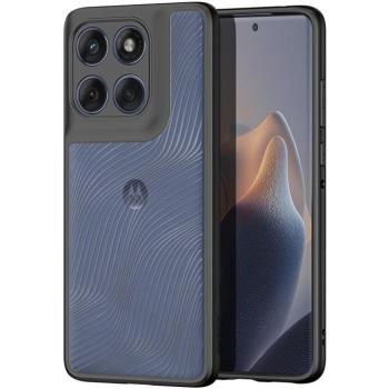 Motorola Edge 60 Fusion, Műanyag hátlap védőtok + szilikon keret, hullám minta, Dux Ducis Aimo, áttetsző/fekete kép