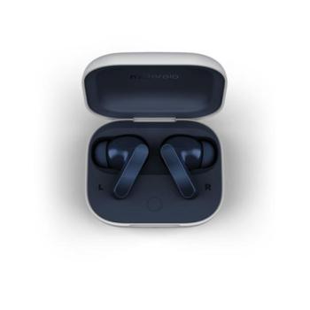 Motorola Moto Buds TWS fülhallgató, fehér töltőtokkal, sötétkék kép