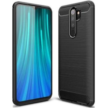 Motorola Moto E6 Plus, TPU szilikon tok, közepesen ütésálló, szálcsiszolt, karbon minta, fekete kép