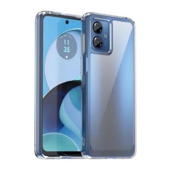 Motorola Moto G14, Műanyag hátlap védőtok + szilikon keret, közepesen ütésálló, átlátszó hátlap, átlátszó kép
