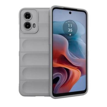 Motorola Moto G34, Szilikon tok, közepesen ütésálló, 3D minta, világosszürke kép