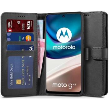 Motorola Moto G42, Oldalra nyíló tok, stand, mágnes csattal, TP Wallett, fekete kép