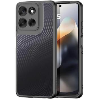 Motorola Moto G56, Műanyag hátlap védőtok + szilikon keret, hullám minta, Dux Ducis Aimo, áttetsző/fekete kép