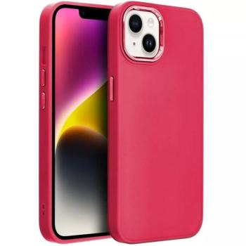 Motorola Moto G73 5G, Szilikon tok, közepesen ütésálló, fémhatású kamera keret, Frame Case, magenta kép