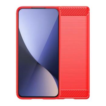 Motorola Moto G75, közepesen ütésálló, szálcsiszolt, karbon minta, piros kép