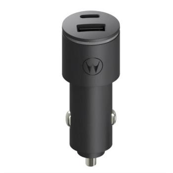 MOTOROLA TURBOPOWER autós töltő USB+Type-C aljzat (45W, PD gyorstöltő 3.0) FEKETE kép