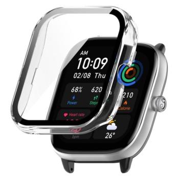 Műanyag keret (BUMPER, ütésálló + kijelzővédő üveg) ÁTLÁTSZÓ Amazfit GTS 4 Mini kép