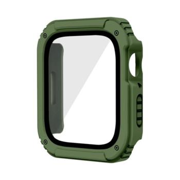 Műanyag keret (BUMPER, ütésálló + kijelzővédő üveg) ZÖLD Apple Watch Series 3 42mm, Apple Watch Series 1 42mm, Apple Watch Series 2 42mm kép