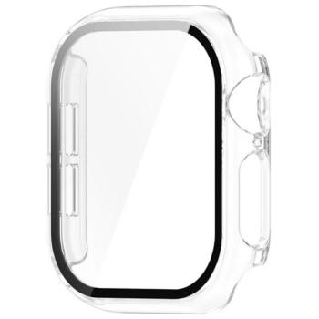 Műanyag keret (BUMPER, ütésállóság + kijelzővédő üveg) ÁTLÁTSZÓ Apple Watch Series 10 42mm kép