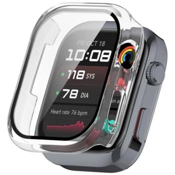 Műanyag keret (BUMPER, ütésállóság + kijelzővédő üveg) ÁTLÁTSZÓ Huawei Watch D2 kép