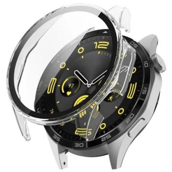 Műanyag keret (BUMPER, ütésállóság + kijelzővédő üveg) ÁTLÁTSZÓ Huawei Watch GT 4 46mm kép