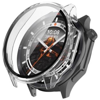 Műanyag keret (BUMPER, ütésállóság + kijelzővédő üveg) ÁTLÁTSZÓ OnePlus Watch 3 43mm kép