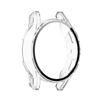 Műanyag keret (BUMPER, ütésállóság + kijelzővédő üveg) ÁTLÁTSZÓ Samsung Galaxy Watch 4 eSIM 40mm (SM-R865), Galaxy Watch 4 40 mm (SM-R860), Galaxy Watch 5 eSIM 40 mm (SM-R905) kép