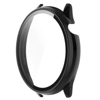 Műanyag keret (BUMPER, ütésállóság + kijelzővédő üveg) FEKETE Amazfit GTR Mini kép