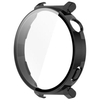 Műanyag keret (BUMPER, ütésállóság + kijelzővédő üveg) FEKETE Huawei Watch GT 5 Pro 42mm kép