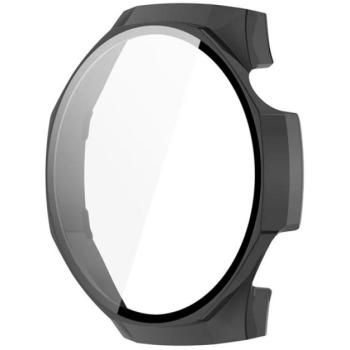 Műanyag keret (BUMPER, ütésállóság + kijelzővédő üveg) FEKETE Huawei Watch GT 5 Pro 46mm kép