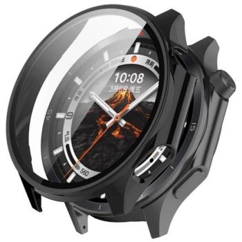 Műanyag keret (BUMPER, ütésállóság + kijelzővédő üveg) FEKETE OnePlus Watch 3 43mm kép