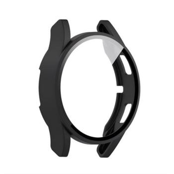 Műanyag keret (BUMPER, ütésállóság + kijelzővédő üveg) FEKETE Samsung Galaxy Watch 4 40 mm (SM-R860), Galaxy Watch 4 eSIM 40mm (SM-R865), Galaxy Watch 5 eSIM 40 mm (SM-R905) kép