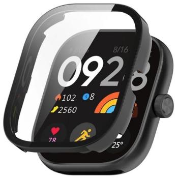 Műanyag keret (BUMPER, ütésállóság + kijelzővédő üveg) FEKETE Xiaomi Redmi Watch 5 kép