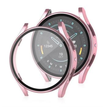 Műanyag keret (BUMPER, ütésállóság + kijelzővédő üveg) ROZÉARANY Samsung Galaxy Watch 7 40mm (SM-L300), Galaxy Watch 7 eSIM 40mm (SM-L305) kép