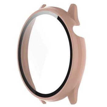 Műanyag keret (BUMPER, ütésállóság + kijelzővédő üveg) RÓZSASZÍN Amazfit GTR Mini kép