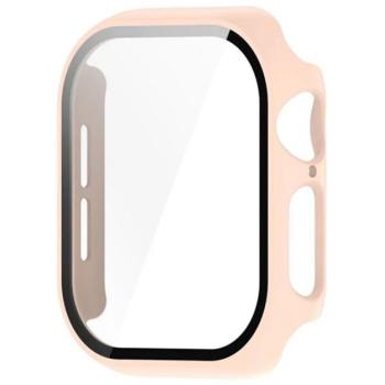 Műanyag keret (BUMPER, ütésállóság + kijelzővédő üveg) RÓZSASZÍN Apple Watch Series 10 42mm kép