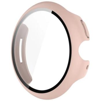 Műanyag keret (BUMPER, ütésállóság + kijelzővédő üveg) RÓZSASZÍN Google Pixel Watch 3 41mm kép