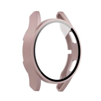 Műanyag keret (BUMPER, ütésállóság + kijelzővédő üveg) RÓZSASZÍN Samsung Galaxy Watch 4 40 mm (SM-R860), Galaxy Watch 4 eSIM 40mm (SM-R865), Galaxy Watch 5 40 mm (SM-R900) kép