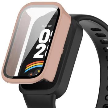 Műanyag keret (BUMPER, ütésállóság + kijelzővédő üveg) RÓZSASZÍN Xiaomi Smart Band 9 Active kép