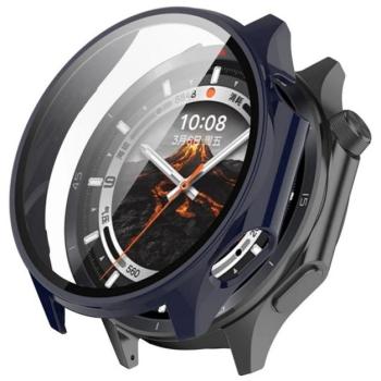 Műanyag keret (BUMPER, ütésállóság + kijelzővédő üveg) SÖTÉTKÉK OnePlus Watch 3 43mm kép