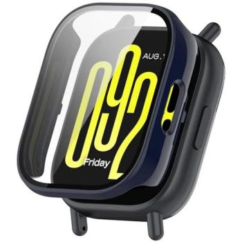 Műanyag keret (BUMPER, ütésállóság + kijelzővédő üveg) SÖTÉTKÉK Xiaomi Redmi Watch 5 Lite kép