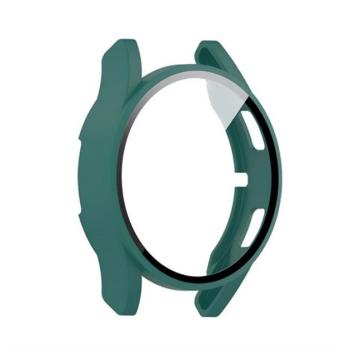 Műanyag keret (BUMPER, ütésállóság + kijelzővédő üveg) SÖTÉTZÖLD Samsung Galaxy Watch 4 40 mm (SM-R860), Galaxy Watch 4 eSIM 40mm (SM-R865), Galaxy Watch 5 40 mm (SM-R900) kép