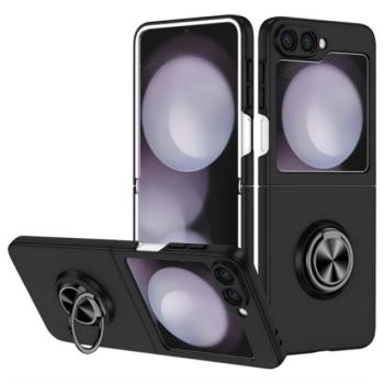 Műanyag telefonvédő (asztali tartó, tartógyűrű, 360°, mágneses) FEKETE Samsung Galaxy Z Flip6 5G (SM-F741) kép
