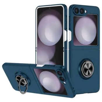 Műanyag telefonvédő (asztali tartó, tartógyűrű, 360°, mágneses) SÖTÉTKÉK Samsung Galaxy Z Flip6 5G (SM-F741) kép