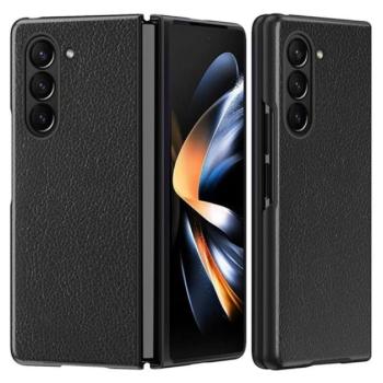 Műanyag telefonvédő (bőr hatású bevonat) FEKETE Samsung Galaxy Z Fold6 5G (SM-F956) kép