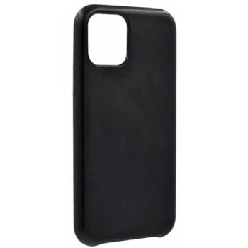 Műanyag telefonvédő (bőr hatású bevonat, mikrofiber plüss belső, kamera védelem) FEKETE Apple iPhone 12 Pro Max kép