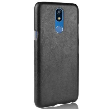 Műanyag telefonvédő (bőr hatású) FEKETE LG K40 LMX420 (K12 Plus) kép
