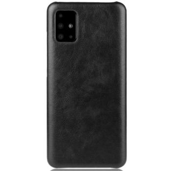 Műanyag telefonvédő (bőr hatású) FEKETE Samsung Galaxy A51 (SM-A515F) kép