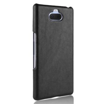 Műanyag telefonvédő (bőr hatású) FEKETE Sony Xperia 10 plus (L4213) kép