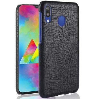 Műanyag telefonvédő (bőr hatású, krokodilbőr minta) FEKETE Samsung Galaxy A20e (SM-A202F) kép
