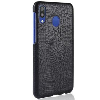 Műanyag telefonvédő (bőr hatású, krokodilbőr minta) FEKETE Samsung Galaxy A40 (SM-A405F) kép