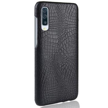 Műanyag telefonvédő (bőr hatású, krokodilbőr minta) FEKETE Samsung Galaxy A50 (SM-A505F), Samsung Galaxy A30s (SM-A307F), Samsung Galaxy A50s (SM-A507F) kép