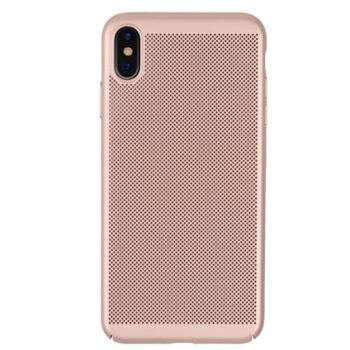 Műanyag telefonvédő (gumírozott, lyukacsos minta) ARANY Apple iPhone XS Max 6.5 kép